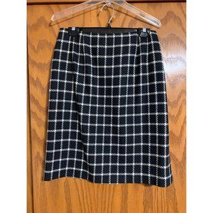 Talbot's Black/White Wool lines skirt